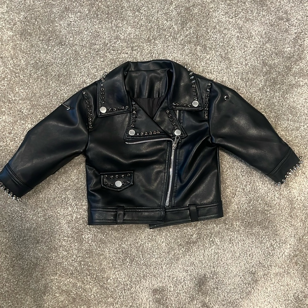 Toddler 2T Custom Leather Jacket with studs!